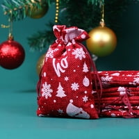 Božićni džep s vezicom za snježne pahulje poklon vrećica od pamuka i lana platnena vrećica za spremanje slatkiša