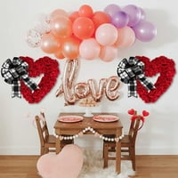 Vijenci za srce za Valentinovo za ulazna vrata, vijenac za ukrašavanje svadbenih zabava u obliku burlapa za trijem