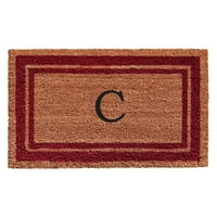 Burgundski tepih s monogramom oko rubova