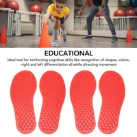 2Pair Oznake podne u obliku stopala, PVC Non Slip Obrazovni markeri za otisak za vrtić u učionici predškolske