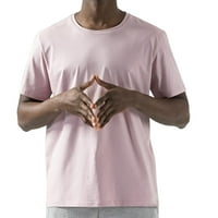Muške majice čvrste boje okrugli vrat kratki rukavi elastično brzo suhi sportove majice