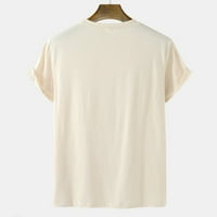 Jednostavne košulje s printom za muškarce ljetna ležerna majica s okruglim vratom modni pulover bluza udobna široka