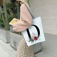 Ženska torba za kupovinu s cvjetnim uzorkom slova velikog kapaciteta, ženska izvrsna torba za nošenje s gornjom