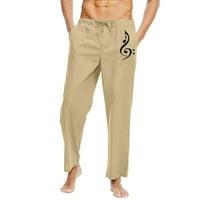 Muške pamučne lanene hlače za labave hlače na plaži s džepovima hlače Lagane casual joggers s-5xl