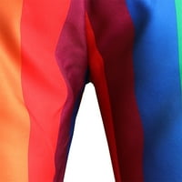 Rainbow Sequin Muškarci, muški noćni klub odijelo duge hlače, hlače s ravnim nogama Disco Party gumb hlače olovke