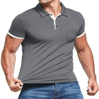 Muške kratke i duge rukave polo majice casual tanke fit solidne meke pamučne džepne košulje