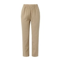Ženske hlače Ležerne ljetne široke hlače visokog struka, modne elastične kravate, udobne ravne duge hlače s džepovima,
