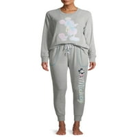 Disney ženske i žene plus Micky Mouse Top i Joggers Set, 2-komad