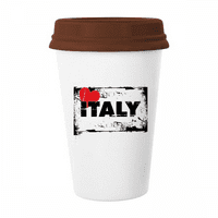 Volim Italiju riječ Ljubav Srce pravokutna šalica za piće kava staklo keramika keramička šalica s poklopcem