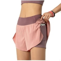 Ženske kratke Ležerne Brzosušeće hlače visokog struka s džepovima za jogu za trčanje