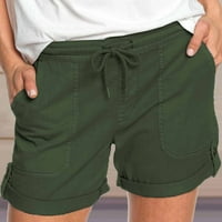Model hlače za žene, ženske udobne obične casual kratke hlače s elastičnim pojasom i džepovima, hlače A. M.