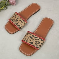 Ljetne japanke s leopard printom ženske japanke kožne Ležerne ravne cipele s otvorenim prstima sandale za slobodno