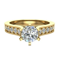 Dijamantni zaručnički prstenovi okrugli dijamantni prsten sa 6 zuba u zlatu od 14 karata 1. CT TW