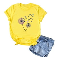 Bluze za žene Plus veličine, košulje za slobodno vrijeme s kratkim rukavima s cvjetnim vratom, 3 inča
