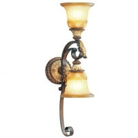 Rustikalne zidne svjetiljke od umjetničkog stakla, veronska bronca s umetcima od ostarjelog zlatnog lista, veličine