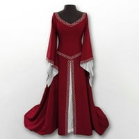 Absuyy Svečane haljine za žene retro creveck vintage haljine bez rukava crvena veličina 3xl