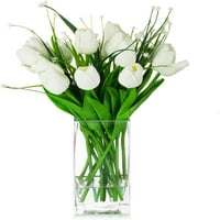 Umjetno cvijeće u vazi, lažno Cvijeće u vazi, prava bijela boja s vazom, lažni buketi u vazi, cvjetni aranžmani