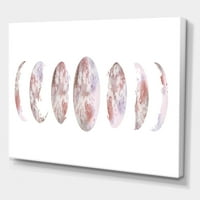 Mjesečeve faze na bijelom slikarskom platnu umjetnički tisak