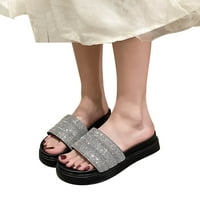 Sandale ženske modne jednobojne prozirne sandale s debelim potplatom, papuče, ravne cipele, sandale od rhinestona,
