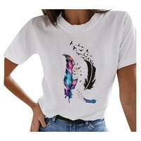 Ženske majice ljetne Ležerne majice kratkih rukava s printom leptira s okruglim vratom široke košulje za izlazak