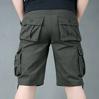 Muške teretne kratke hlače pamučne opuštene lagane kratke hlače s više džepova, vanjske keper teretne kratke hlače