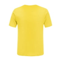 Ženske bluze ženska modna bluza s okruglim vratom s printom Valentinovo kratki rukav široki gornji dio žuti;