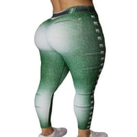 Ženske traper gamaše s printom u donjem dijelu leđa lažne traperice za kontrolu trbuha jeggings ženske uske hlače