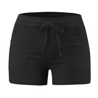 Kratke hlače za žene trendi ljetni zakrivljeni povremeni elastični struk plaža s džepnim udobnim teretanama kratke