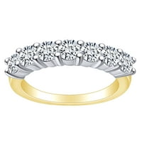 Zaručnički prsten od bijelog prirodnog dijamanta okruglog oblika od punog žutog zlata 14k veličina prstena - 7,5