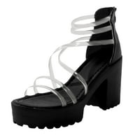 Ženske sandale crne vjenčane cipele za žene, sandale na visoku petu, ženske sandale s patentnim zatvaračem, ženske