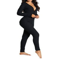 DICONNA ženske pidžame postavlja guzu zaklopke kombinezon v vrat ukupni romper bodycon za spavanje bodysuit playsuit