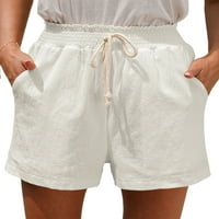 Ženske Mini hlače s elastičnim strukom u struku, kratke pripijene hlače visokog struka, ženske široke sportske