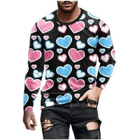 Muška majica dugih rukava lagani casual pulover s okruglim vratom s dugim rukavima Za Valentinovo muška majica