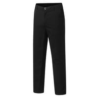 Zuwimk hlače za muškarce, muške ležerne lanene hlače elastični struk crtanja pamučne hlače crne, 3xl