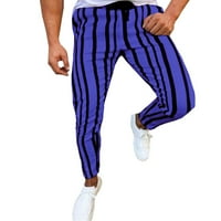 B91XZ Tweatpants za muškarce Sportske hlače dugi struk pantalone Pocket Bodybuilding prugasti muškarci Fleksibilne