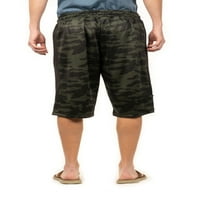 Burnside muške kratke hlače 23 Camo fleece jogger kratke hlače, veličine S-XL, muške znojne kratke hlače