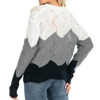 Ženski jesensko-zimski džemperi s dugim rukavima, spuštenih ramena, ležerni rebrasti pleteni pulover, pulover