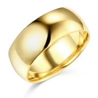 14k Muški žuti zlatni prsten 14k tradicionalni vjenčani prsten-veličina 7,5