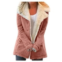 Ženska jesenska jakna Plus jakna topla ženska gornja odjeća zimski kaput s reverom s plišanim gumbom Ženski kaput