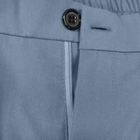 Ženske Ležerne hlače širokih nogavica visokog struka, ravne duge hlače na kopčanje, svečane hlače u plavoj boji;
