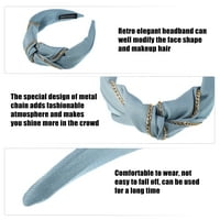 Jedinstveni prijedlozi traka za glavu s metalnim lancem i čvorom modna traka za kosu za žene neklizajuća Plava