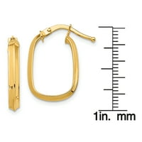 Male naušnice s obručem ovalnog oblika od 3 inča u karatnom žutom zlatu