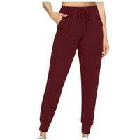 Ženske hlače A-listers Plus size ženske jednobojne gamaše širokog kroja casual joga hlače visokog struka vinske