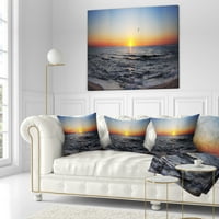 DesignArt Sunrise na morskoj panorami - jastuk za bacanje fotografije - 18x18