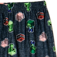 Minecraft Boys Top i hlače kratkih rukava, dvodijelne pidžame, veličine 4-16