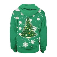 Moonker Green Boodie Hoodies za muškarce zima moda topli print dukserica s dugim rukavima casual bluza pulover