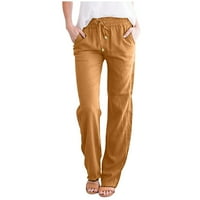 Ženske plus size hlače na rasprodaji ženske modne hlače od čistog pamuka i lana široke Ležerne široke hlače Na
