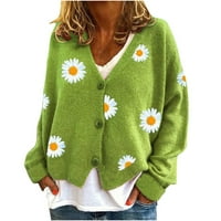 Ženski zimski topli kaput Plus size otvoreni rever prednji jesenski modni kardigan s reverom lagani pleteni džemper