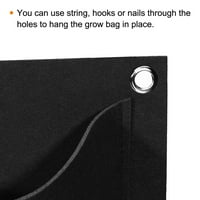 Uxcell džepovi okomita viseća filc tkanina uzgajaju vrećicu biljna posuda, crna