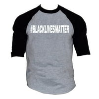 Muški blackLivesMatter v siva crna majica za bejzbol raglan 3x-velika siva crna